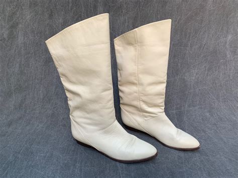 White Leather Boots 